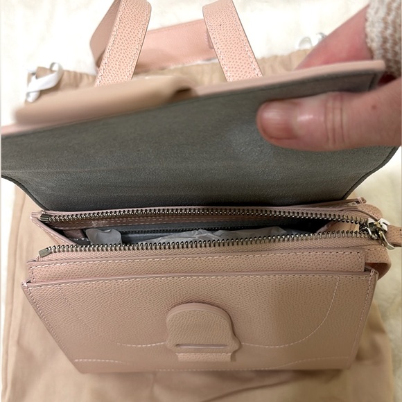 Senreve Alunna convertible bag, pebbled blush leather and silver, NWT - Picture 7 of 12